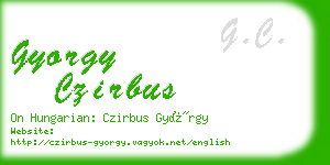 gyorgy czirbus business card